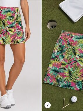 Tommy Bahama Pink Golf Skirt skort with Floral Accent- Medium-Pickleball-tennis